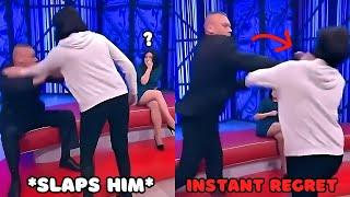 Angry Woman SLAPS Man On Live TV & INSTANTLY REGRETS It