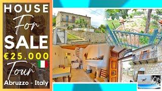 Home for sale in Italy | Stone house with patio and small vegetable garden | Stunning panoramic view