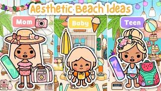 AESTHETIC BEACH IDEAS! ️ | BABY vs TEEN vs MOM | Toca Life World