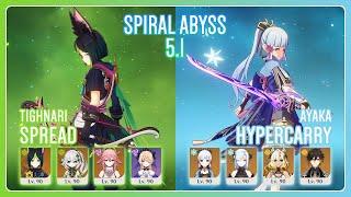 C0 Tighnari Spread & C0 Ayaka Hypercarry | Spiral Abyss 5.1 | Genshin Impact