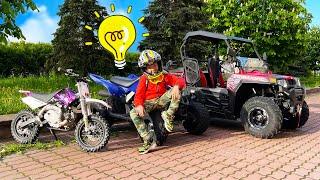 Den's Einkaufsgeschichte auf seinem Quad-Bike