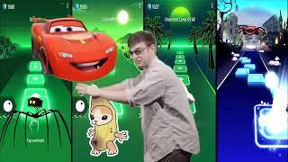 Siren Head Battles Lightning McQueen Eater in Epic Tile Hop EDM Mashup