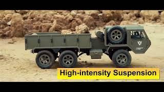 RC Truck FY004 Full Scale Wheeled Truck 1:12 Six Wheel Drive Cross Country Simulation Military Truck