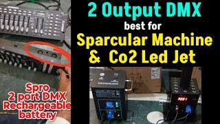 how to use 2 port DMX Sparcular Machine and Co2 led jet, 2 machines in 1 dmx, wholesaler, spro DMX