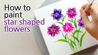 (781) How to paint star shaped flowers | Easy Painting ideas | for beginners | Designer Gemma77