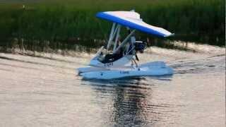 [HD] ULM Motorized Hand Glider On Floats Testing Water Handling CSU3