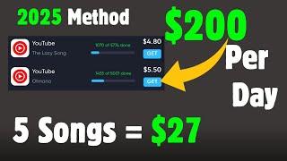 EARN $100 -$200 A Day  Listening To Songs ( NEW Website ) – How To Make Money Online In 2025