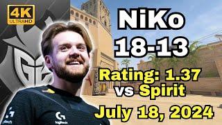 【4K】G2 NiKo vs Team Spirit (mirage) | July 18, 2024 #cs2 #pov