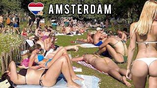 [4K]️Amsterdam Bikini Beach Walk Tour 2024 Netherlands