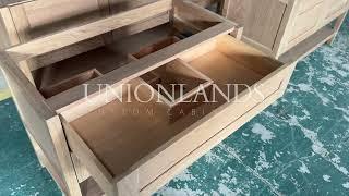 Unionlandscabintry Bathroom vanity, white oak cabinets, double bowl vanity, custom solid wood vanity