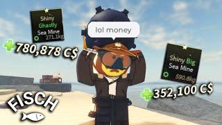 How I Make MILLIONS In Hours From Sea Mines In FISCH Roblox