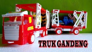 Unboxing Mainan Mobil Mobilan, Mobil Truk, Truk Gandeng, Truk Gandeng Merah, Review