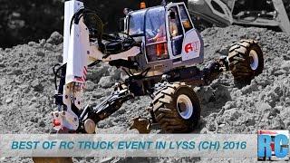 BEST OF RC TRUCK EVENT LYSS 2016, SWITZERLAND - MODELLRUCKS,EXACAVATOR,WHEEL LOADER