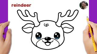 How to draw a reindeer easy | Christmas drawing | How to draw Christmas stuff