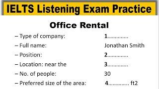 Office Rental listening practice test 2023 with answers | IELTS Listening Practice Test