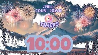 10 Minute Timer with Relaxing Lofi Music, New Year's Countdown with firework sounds