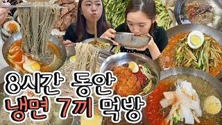 8시간 동안 냉면 7끼 먹방 Vlog / 연동이네