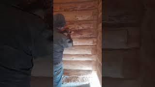 работа не стройке . шлифуем срубы