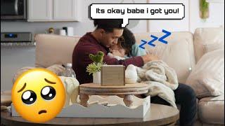 CRYING Then FALLING ASLEEP IN MY BOYFRIENDS ARMS! *CUTEST REACTION*