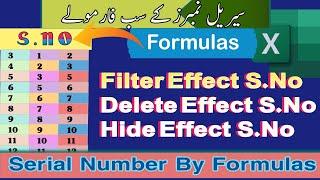 How to insert Dynamic Serial numbers in Excel sheet | Nasir IT Solution