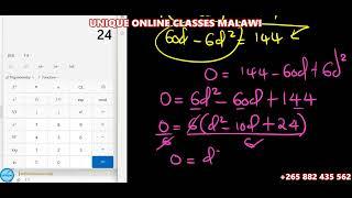 Form 3 Maths - Quadratic Equations Word Problems