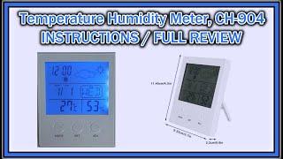 Temperature Hygrometer  CH-904 Large Display Thermometer TUTORIAL / INSTRUCTIONS / FULL REVIEW