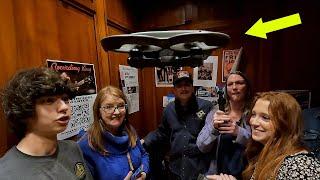 WHY is there a drone in the elevator at the Airport?