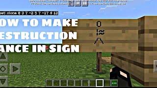 How to make destruction dance in minecraft using sign