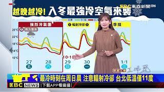 【淑麗氣象】入冬最強冷空氣襲！今越晚越冷 全台有感降溫@newsebc