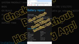 Check Laptop's Battery Health From CMD #pop #windows #techhacks #windowstips #batteryhealth