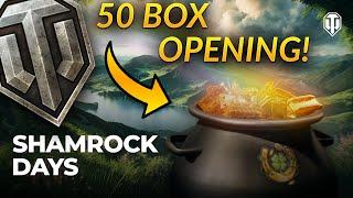 Shamrock Days 2023 | 50 Emerald Boxes Opening | With technical problems... | World of Tanks