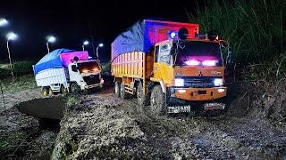 KEJAR SETORAN Truk Hino 500 Trinton Vs Fuso 220Ps Truk Trinton Jalan Malam Truk OFROAD