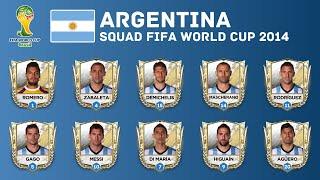 ARGENTINA Squad - 2014 FIFA WORLD CUP | Argentina's 2014 World Cup Squad | Historical Squads