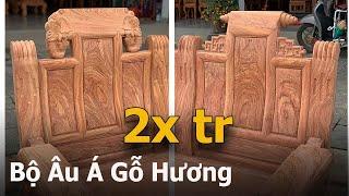 Bộ Ghế Âu Á Hộp Gỗ Hương - Hàng Chọn Gỗ, Chọn Vân | Đồ Gỗ Bảo Lộc