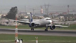 Aegean Airlines A320 Struggles To Land In Storm Irene At Lisbon Airport