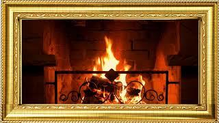 Framed TV Art Fireplace Study Music Instrumental Coffee Shop Gold Relaxing