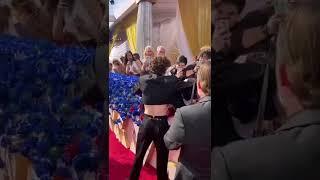 Timothée Chalamet greeting fans at the Oscars tiktok tvtchlmts