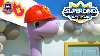 Pachy, Fireman For The Day  | Super Dino (14-Minute Cartoon for Kids!)