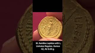 Rare Roman Aureus of M. Aemilius Lepidus & L. Livineius Regulus | Ancient Gold Coin from 42 BC