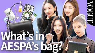 [ENG] What's in AESPA's bag? | MY VOGUE (Candies, Keyrings, Earrings, Rings, Face Mist and books).