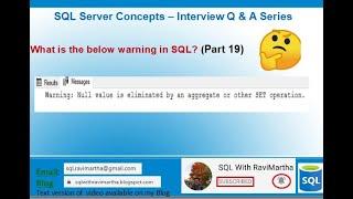 Warning in SQL | Null value is eliminated by an aggregate or other SET operation