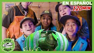 ¡Aventura en el parque! El T-Rex se ha escapado |  T-Rex Rancho | Moonbug Kids - Parque en Vivo!