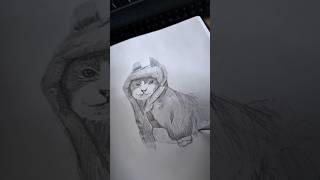 Котик. Скетч. Процесс. Карандаш 2025г #рисуноккарандашом