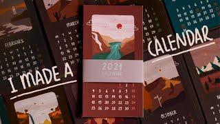 making 2021 calendar from the scratch with my illustrations 