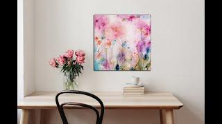 Airy abstract painting/acrylic painting/flowers/MariArtHome