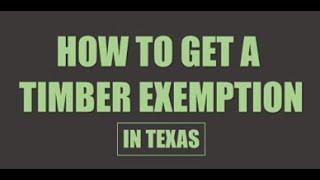 How To Get A Timber Exemption In Texas