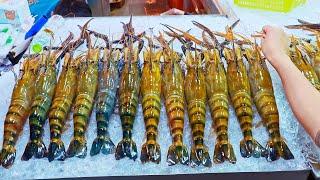 Longer than your hand！GIANT River Prawns in Bangkok, Grilled Oysters -Thai Street Food