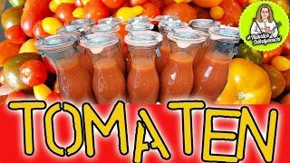 Schnell viele Tomaten haltbar machen, Passata / Saft