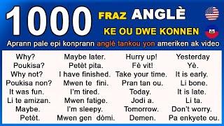 ️ 1000 Fraz ou dwe aprann Pou konprann anglè - Aprann pale angle nan mwens 60 minit