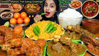 ASMR Eating Spicy Mutton Josh,Chicken Curry,Rice,Leg Piece,Biryani Big Bites ASMR Eating Mukbang